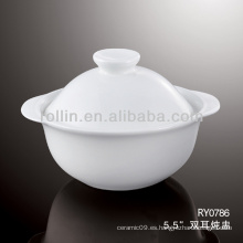 Buena calidad plato de sopa de porcelana blanca china